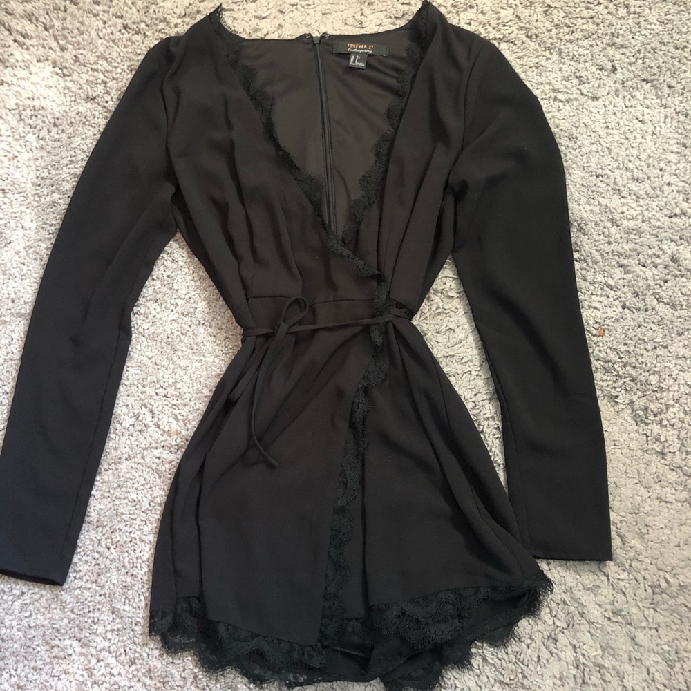Black Wrap Romper